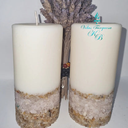 Velas com base em pedras
